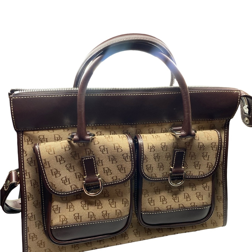 Dooney & Bourke Tan and Brown Briefcase - Picture 3 of 8